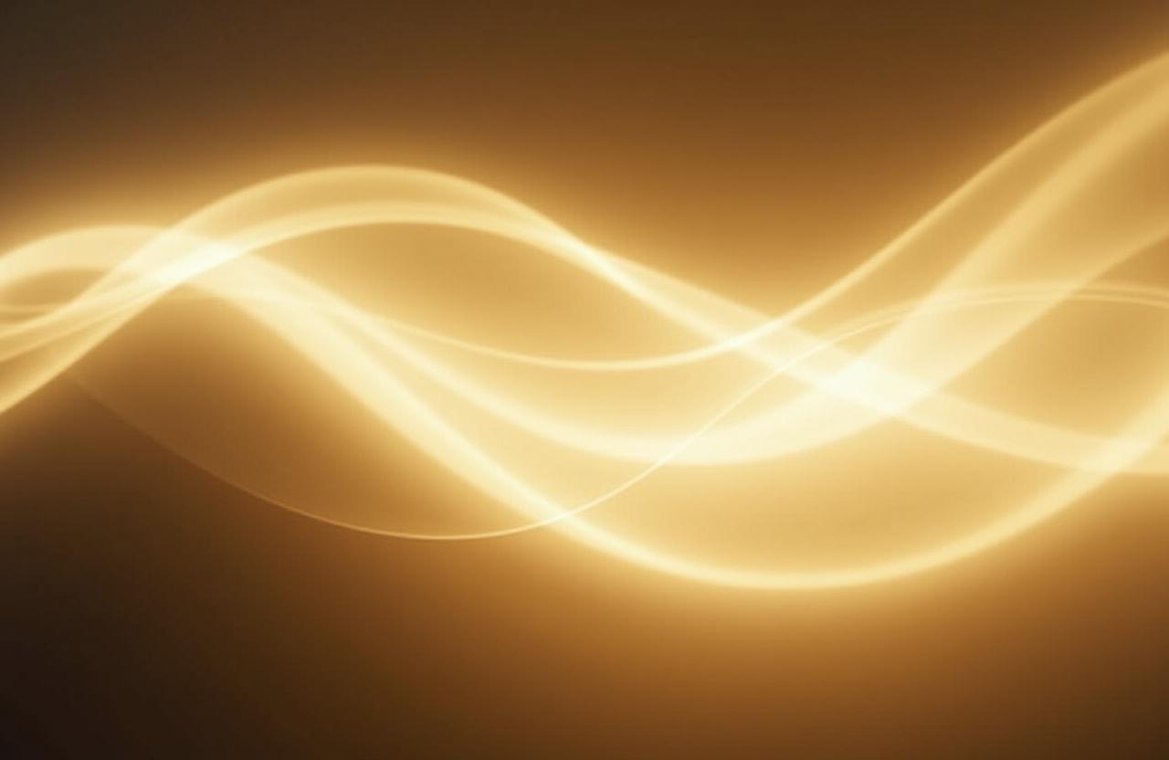 Abstract, flowing light patterns on a neutral background.